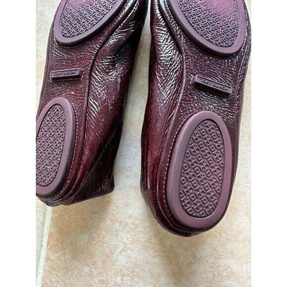Tory Burch Travel T Ballet - Crinkle‎ in Oxblood size 7.5 M - Picture 7 of 12
